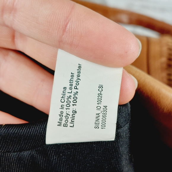 Tan Leather Tote Bag with Tassel - Picture 14 of 15